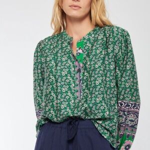 XiRENA Green Floral Blouse